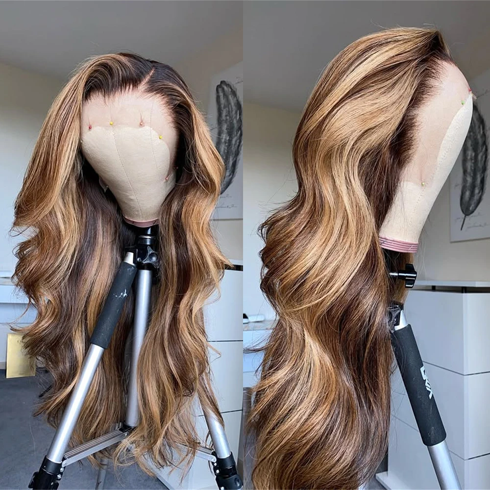 

Длинный блонд-парик с волнистыми прядями, синтетический, с кружевной передней частью, с коричневыми мелированиями, без клея, из материала Futura, с свободной линией роста волос, реалистичный вид, для повседневной носки и вечеринок