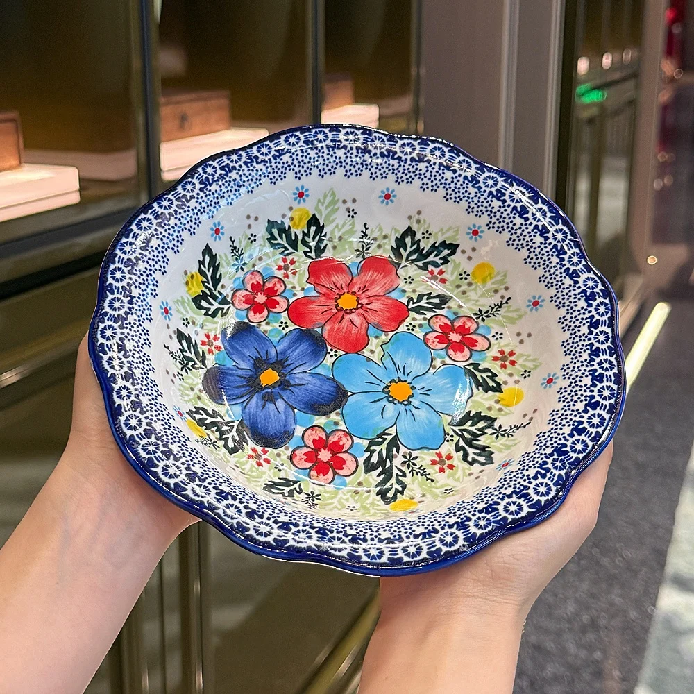 

Hand-Painted Underglaze Deep Soup Plate Western Dining Enhanced Di Plate Breakfast Plate Art of Diningware Rustic Charm