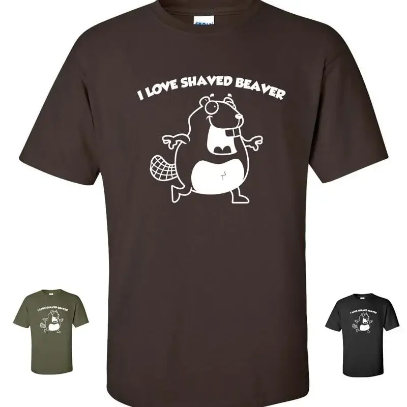I Love Shaved Beaver Funny Offensive Animal Lovers Smooth Men's T Shirt