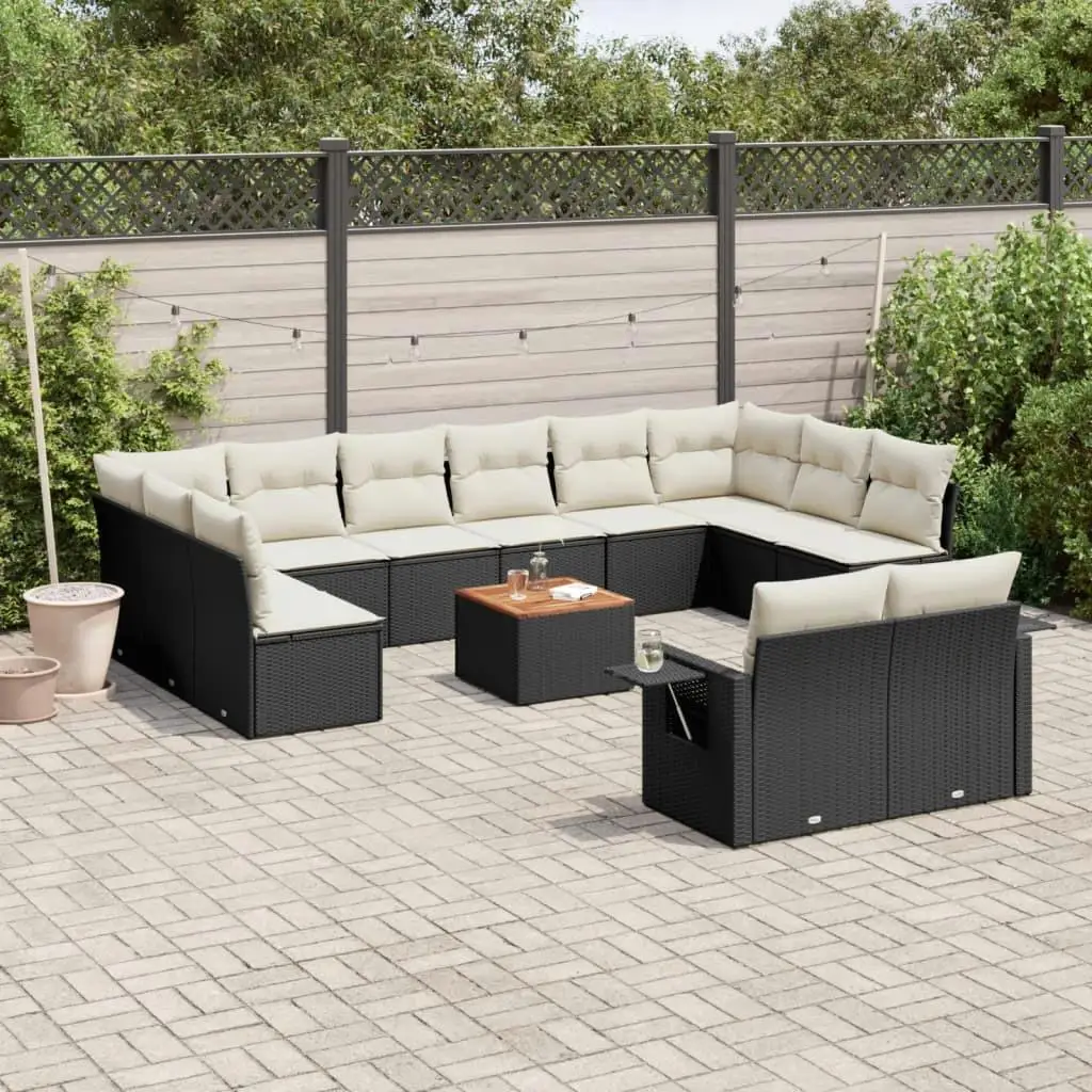 

Large Modular Black PE Rattan Garden Sofa Set Outdoor Furniture Sectional Couch Patio Relaxation Seating