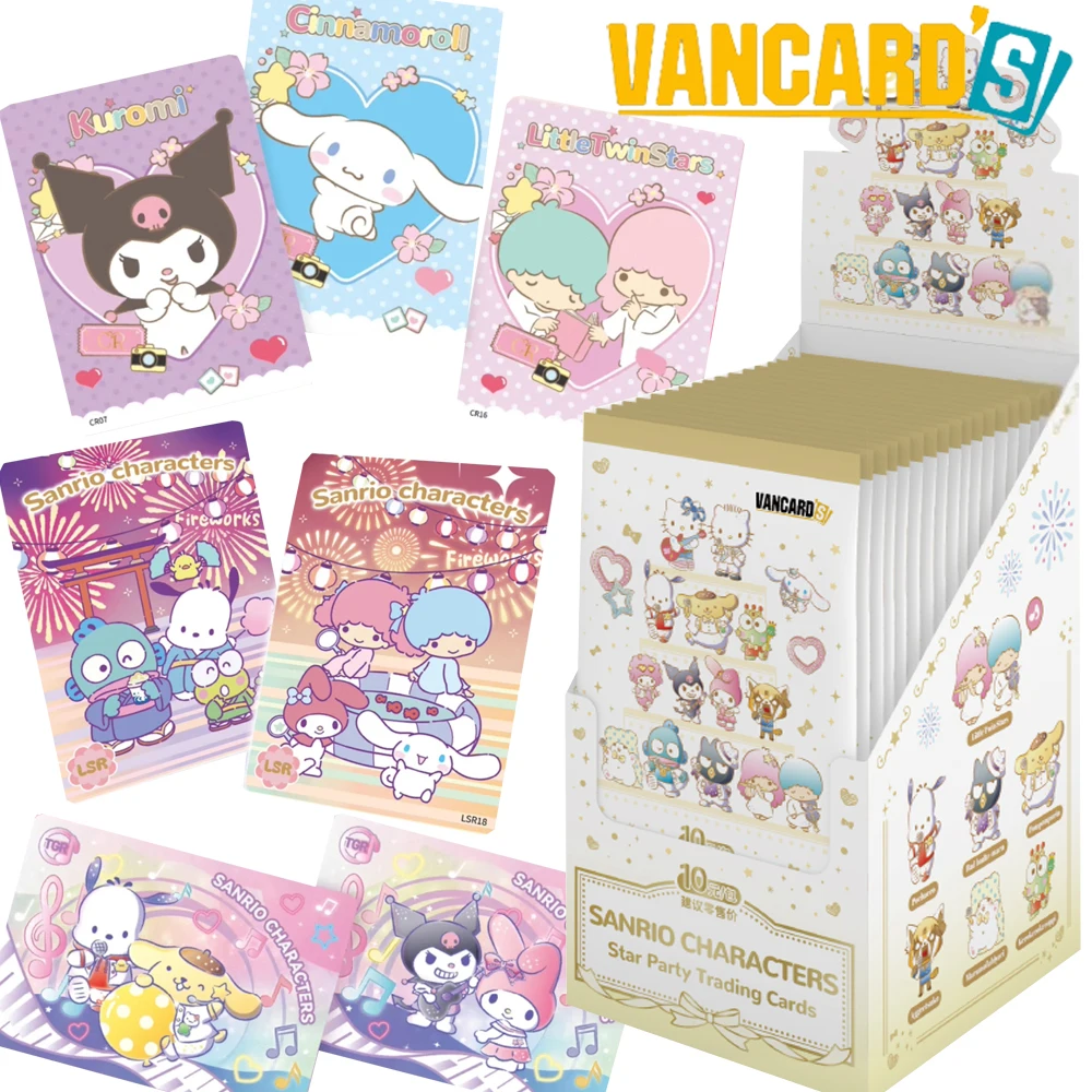 

Genuine VANCARD'S Sanrio Characters Collection Cards Kuromi Pompompurin Shining Star Party Happy Stage Music Live Cards Kid Gift