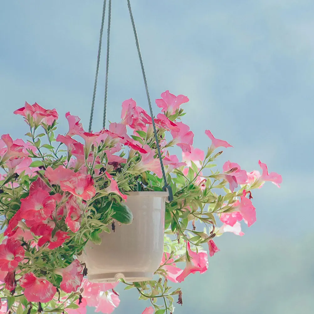 

10 Pcs Green 45cm Hanging Flowerpot Hooks 3 Hook Heads Rotatable Plastic Hangers Balcony Planter Sturdy Portable