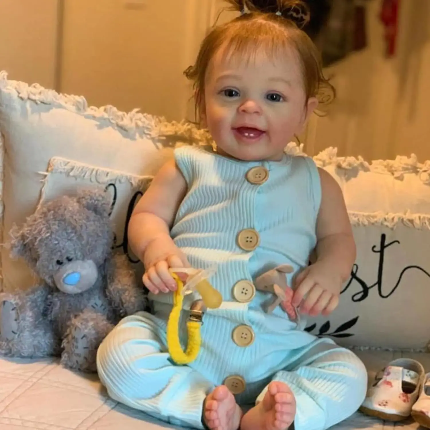 

Lifelike Reborn Baby Doll Girl 55cm Handmade Realistic Newborn Baby Doll Soft Silicone Vinyl Reborn Toddler Doll