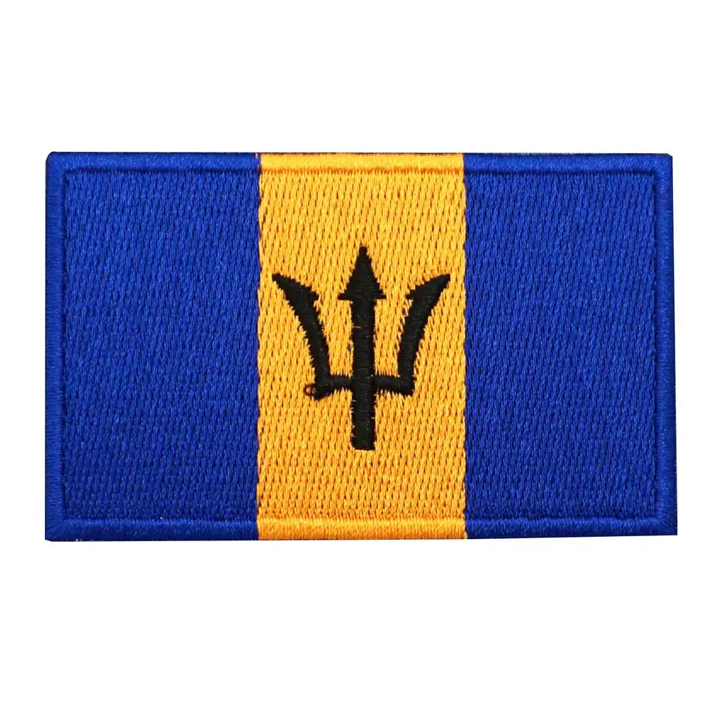 Barbados patch Embroidered Patch Hook & Loop Sew on Embroidery Military Badge