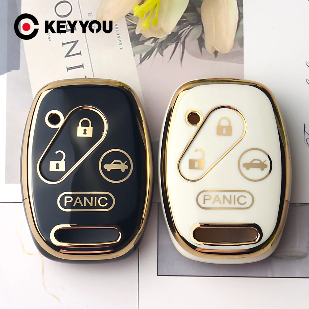 KEYYOU TPU Car Key Case Cover Shell Fob Holder Bag For HONDA Accord CRV Pilot Civic 2003 2007 2008 2009 2010 2011 2012 2013