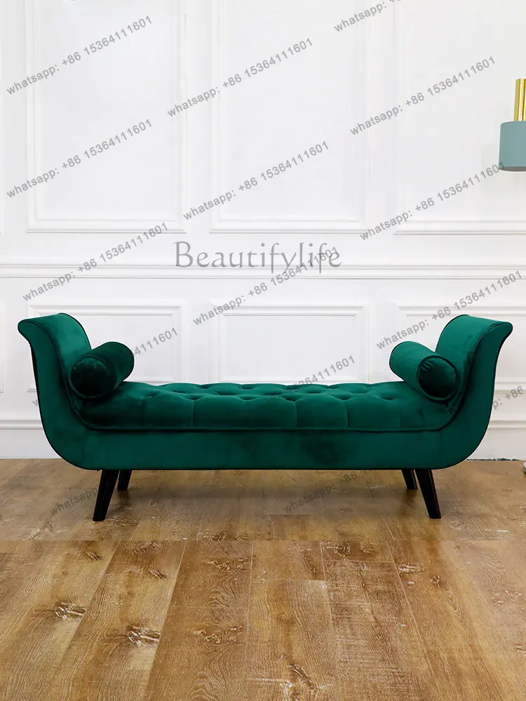 American fabric foot stool modern minimalist Nordic bedroom shoe changing stool