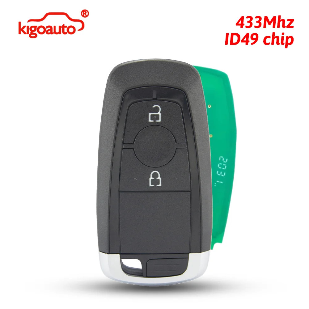 

kigoauto FCC HC3T-15K601-DB Smart key 2 button 433Mhz FSK HITAG PRO ID49 chip for 2017-2022 Ford Explorer EcoSport Ranger