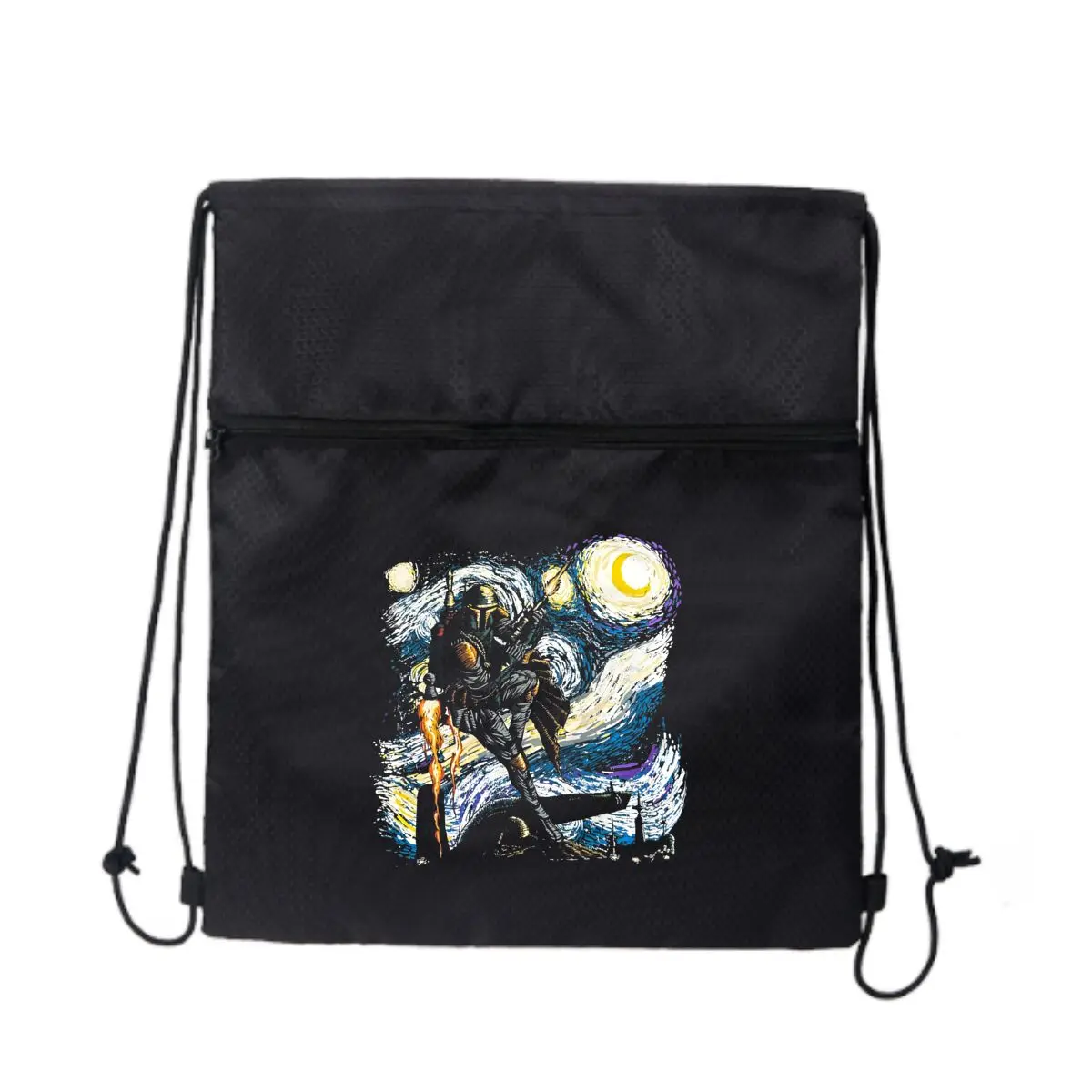 

Черная сумка на молнии на шнурке с дизайном Cultural Painter Tribute Art Van Gogh: идеально подходит для коротких врачей