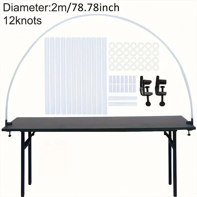 مجموعة واحدة من أدوات قوس البالونات نصف دائرة فاخرة قابلة للتعديل - إطار بلاستيكي بطول 2 متر، سهلة الإعداد لتزيين المنزل في الهواء الطلق وحفلات الزفاف وأعياد الميلاد