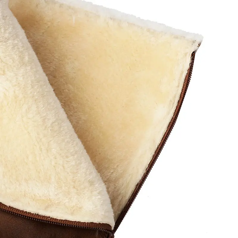 REAVE القط الشتاء عادية النساء الركبة عالية أحذية ركوب الخيل جولة تو 4.5 سنتيمتر كعب سميك منصة الانزلاق على الدافئة أفخم حجم صغير 31 32 33