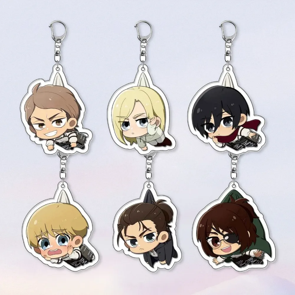 

Diy Attack on Titan Q Version Acrylic Keychain Anime Peripherals Cute Cartoons Backpack Pendant Fashion Jewelry Holiday Gifts