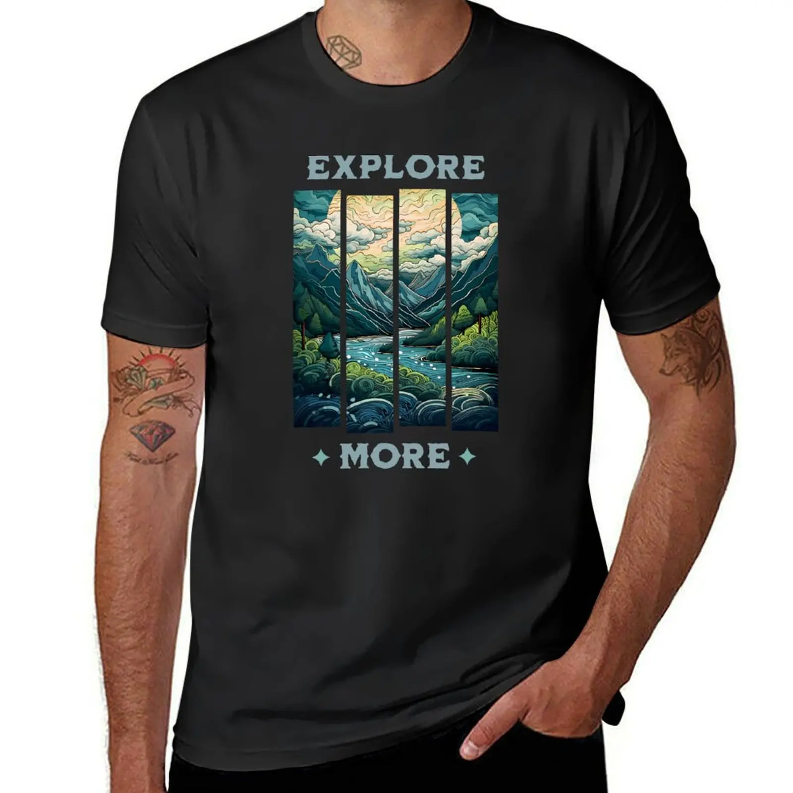 

Explore More Mountainscape Adventure T-Shirt new edition customs big and tall t shirts for men