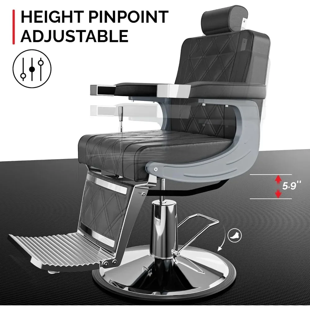 Barber Chair, Barber Chairs, Salon Chair For Hair Stylist All Purpose With Removable Headrest, Professional Hydraulic Hair Chair