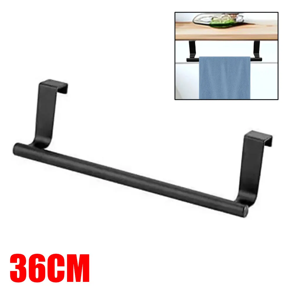 Black Towel Rack No Drilling Home Organizer Hanger Bathroom Organizer Rack Clothes Coat Hat Towel Hanger 36CM