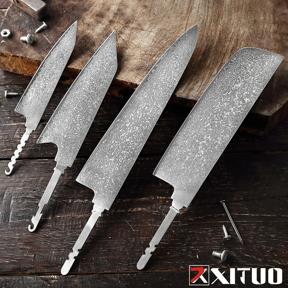 Kitchen Knives Set 1-9pcs Blank Blade DIY Kitchen Knife 67 Layers Damascus Steel Razor Sharp Tools High Hardness For Meat Fish view 3