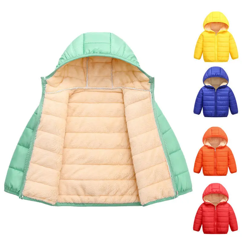 2022 Children's Down Padded Jacket Short Baby Padded Jacket Boys and Girls Lamb Fleece Padded Jacket 1 to 10 Years Old