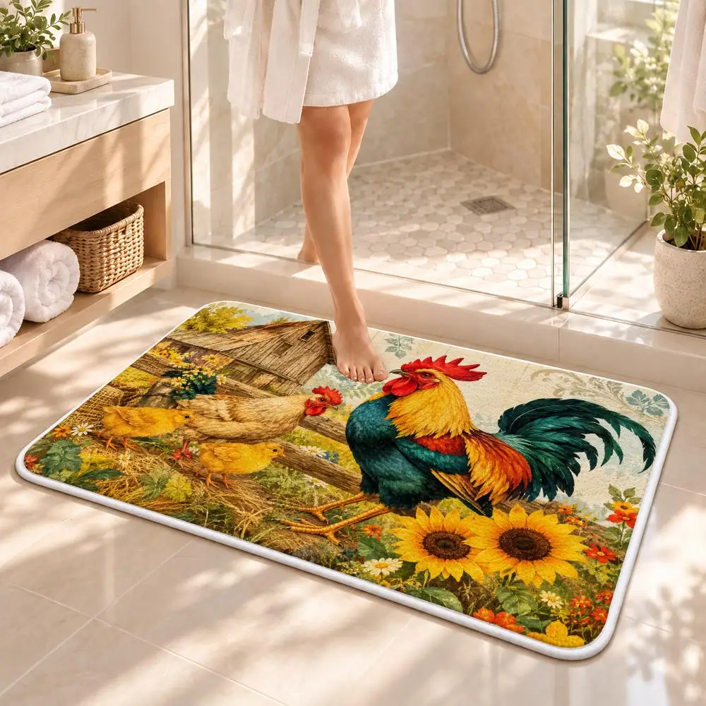 Autumn Harvest Floor Mat Flannel Rug Soft Non Slip Washable Door Mat for Bedroom Living Room Home Decor 2
