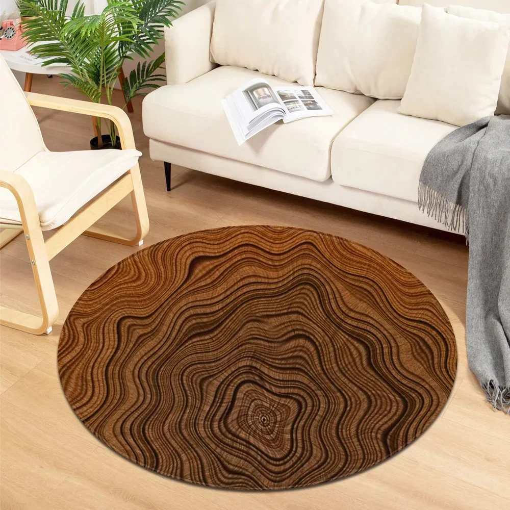 

Wood Grain Round Rug – Anti-Slip Decorative Circle Carpet for Living Room, Bedroom, Kitchen & Bathroom