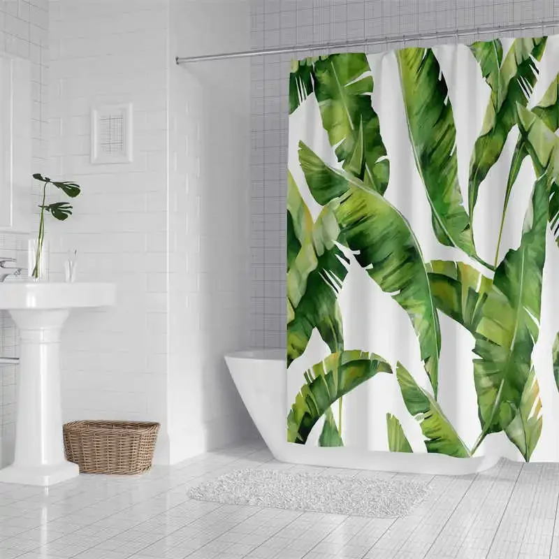 Waterproof Bathroom Divider with 3D Digital Print of Flowers, Plants and Butterflies