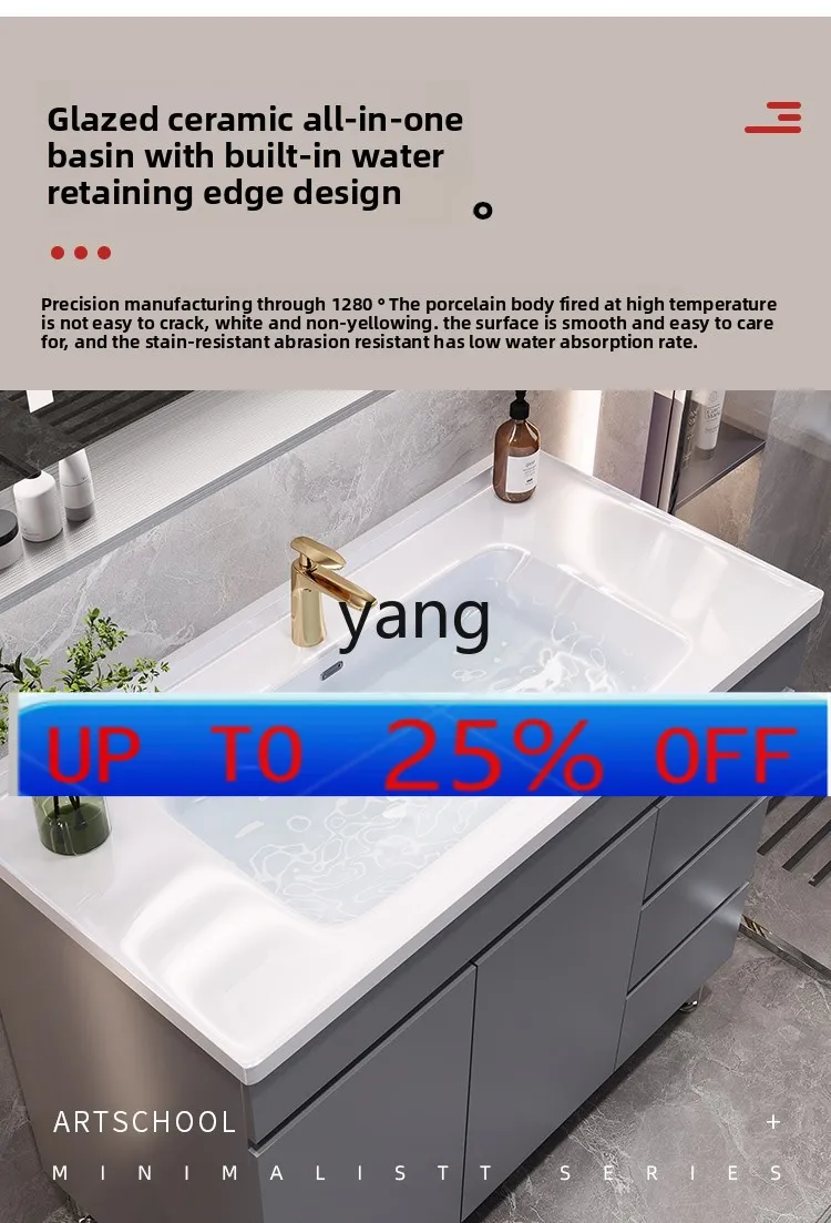 

Lmm Stainless Steel Honeycomb Bathroom Cabinet Set Washbasin Washstand Bathroom Ceramic Floor-standing