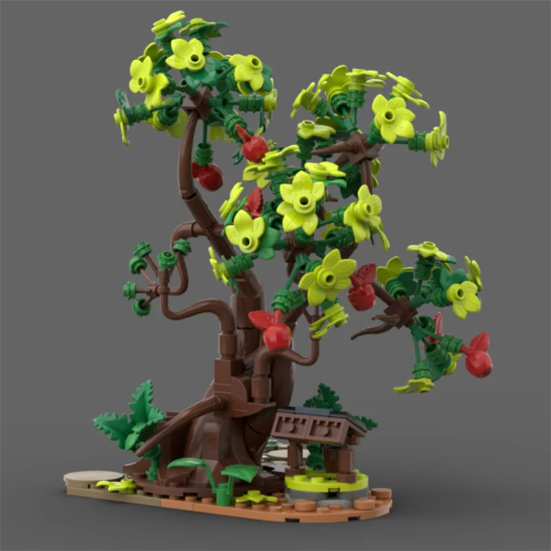 348 pièces Moc architecture médiévale forgeron abondant pommier modèle assemblage blocs de construction jouet cadeau d'anniversaire pour enfants