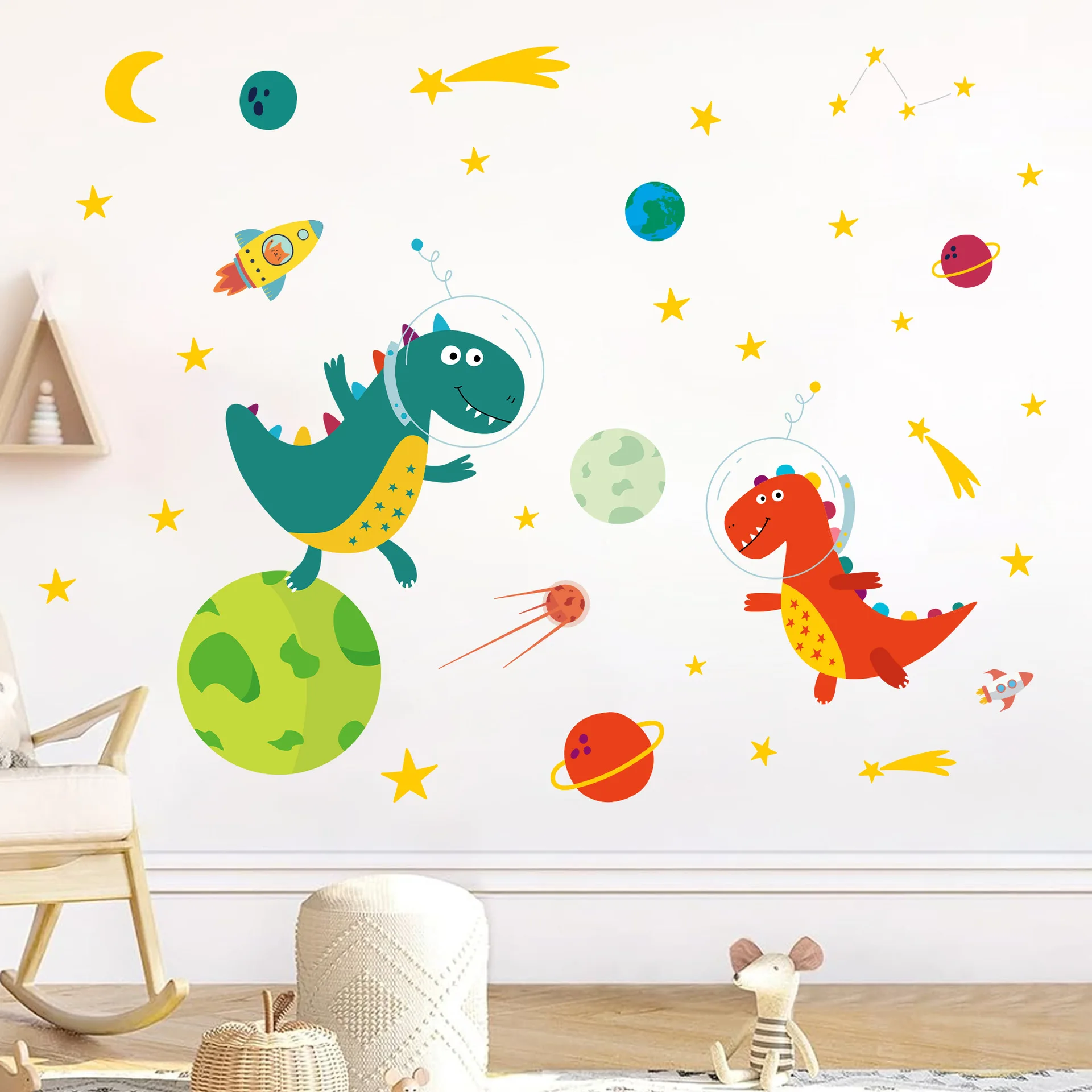 Espaço astronauta dinossauro a - Baby Nursery Decor Boy avaliação e preço