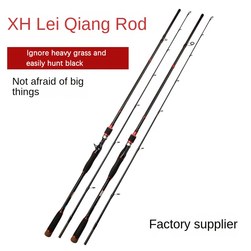 2024 New Hot Sale Strongest Fishing Rod Cast 1.8m  2 Sections XH Super Hard Ultralight Black Fish Fishing Spining Rod