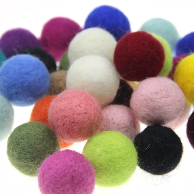 Round Wool Felt Balls, Pom Poms, Handmade DIY Christmas Gifts, 3cm, 10Pcs per Lot