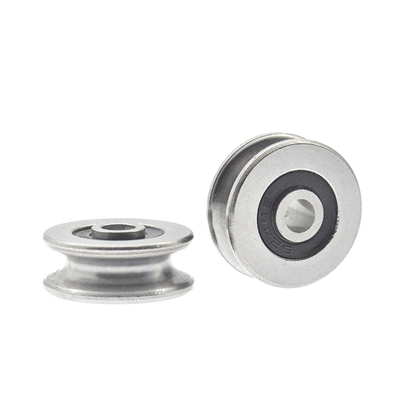 1PC Metal Pulley U4*18*7 Steel Wire Wheel Metal Groove 4mm Inner Diameter U Concave Wheel Rust Revention Sliding Wheel