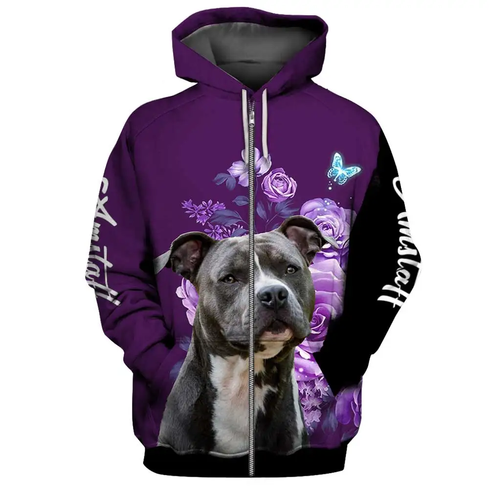 HX Fashion Animals Zip Hoodies Yorkshire Terrier Make Life Whole Hoodies Dogs Floral Graphic Tops Harajuku Sportswear