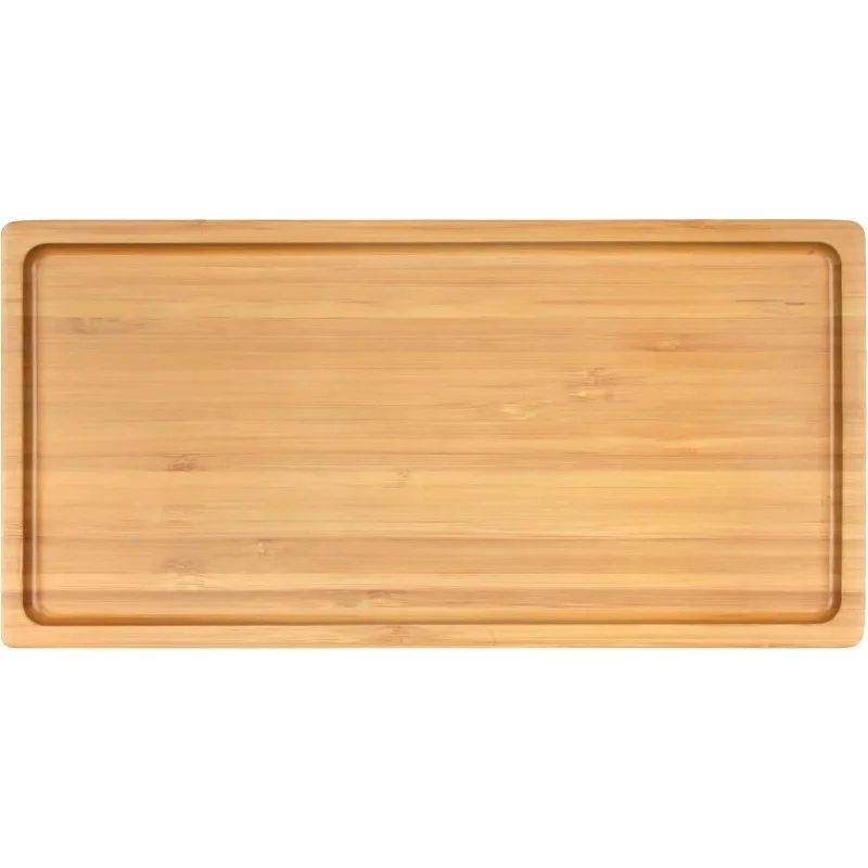 home.Organic Bamboo Serving Tray, Vanity, Tea, Appetizers, Snacks, Charcuterie Board - Rounded Edges, 11