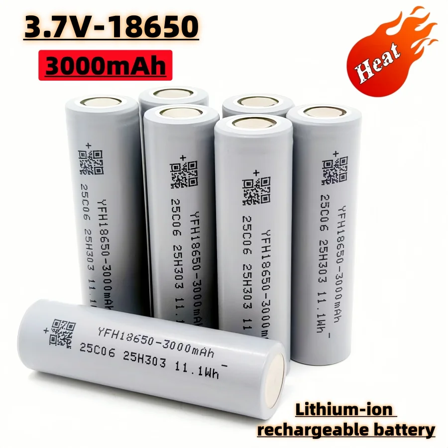 New 3.7V 3000mah 18650  lithium battery is suitable for toy flashlights and tool batteries. It can be equipped with+pieces+wires