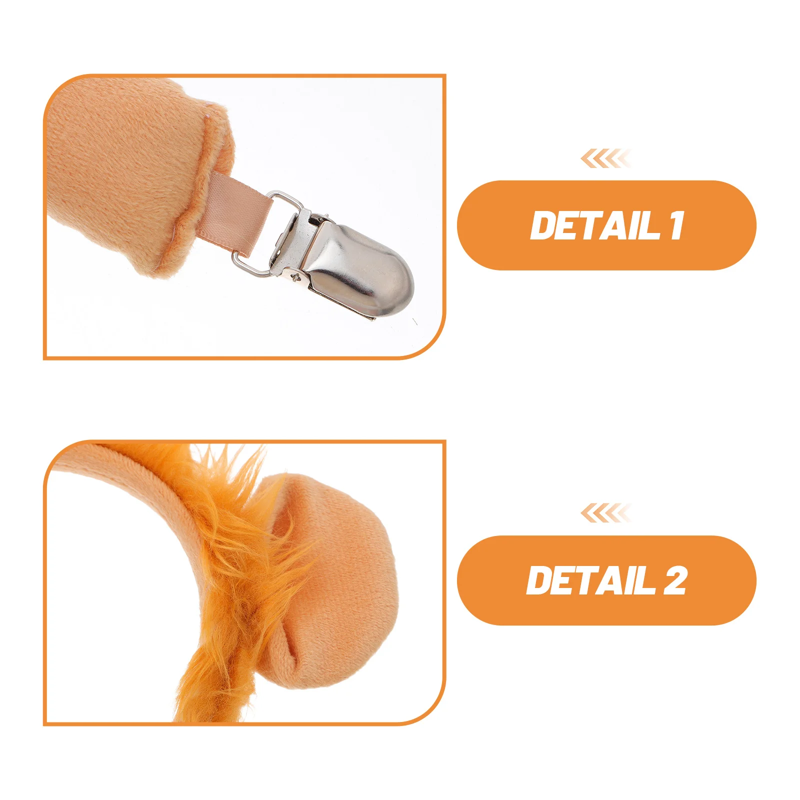 Löwen-Kopfband mit Schwanz, 2-teiliges Löwen-Kostüm, Ohren-Haarband, Kinderkostüm-Party-Zubehör, Karnevals- und Festivalbedarf