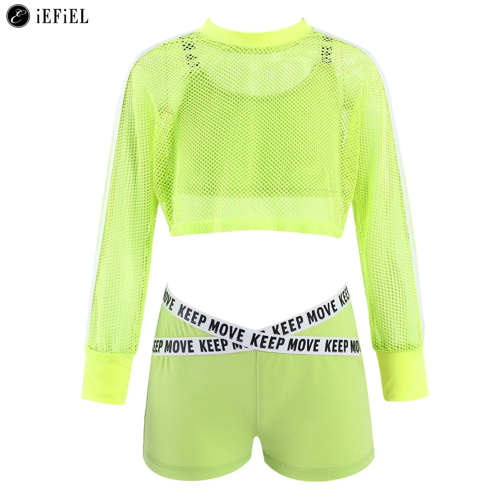 Kids Girls Hip Hop Dance Outfit 3 Piece Sweatshirt + Crop Tops + Shorts for Jazz Street Dance Solo Skateboarding Costumes