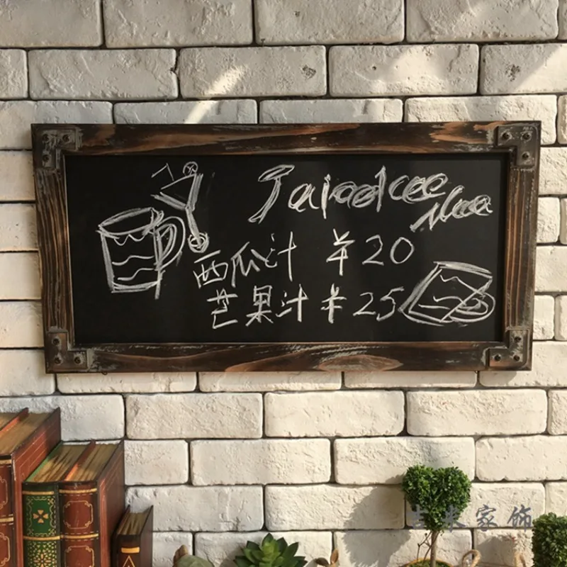 

Industrial retro old bar cafe shop decoration solid wood large blackboard wall decoration pendant wall decoration blackboard