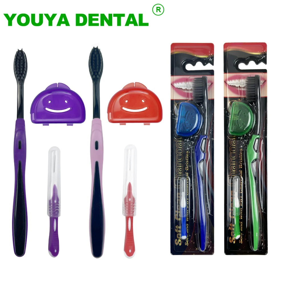 

10pcs Orthodontic Toothbrush Soft Bristle With Inter-Dental Brush Portable Travel Tooth Brush Oral Hygiene Tools Teeth Whitening