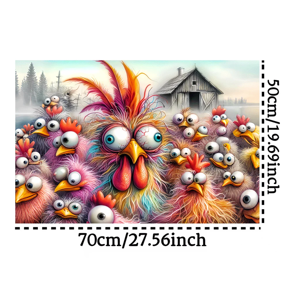 [ألغاز الصور المقطوعة الملونة] 1000 قطعة من أحجية الصور المقطوعة الملونة على شكل قطيع الدجاج |   لعبة ألغاز ورقية كبيرة للمزرعة للبالغين، عائلية
