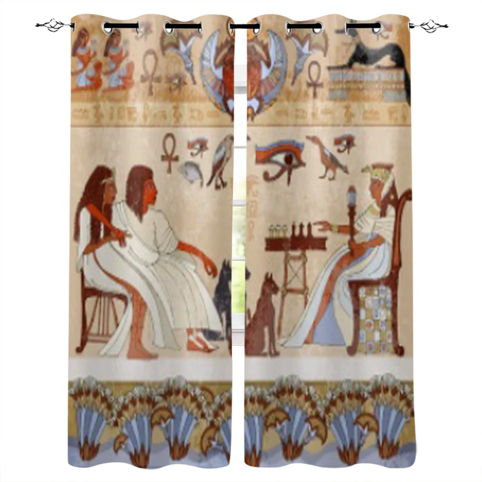 Murals Ancient Egypt Curtains For Kitchen Bedroom Dining Room Window Treatment Curtains for Living Room Drapes