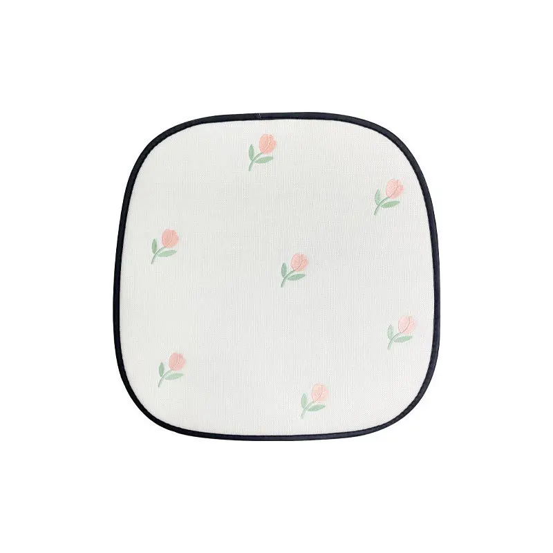

Breathable Car Seat Cushion Stylish Tulip Design All-Season Comfort Easy Install Universal Fit Seat Cushion Office Chair Mat