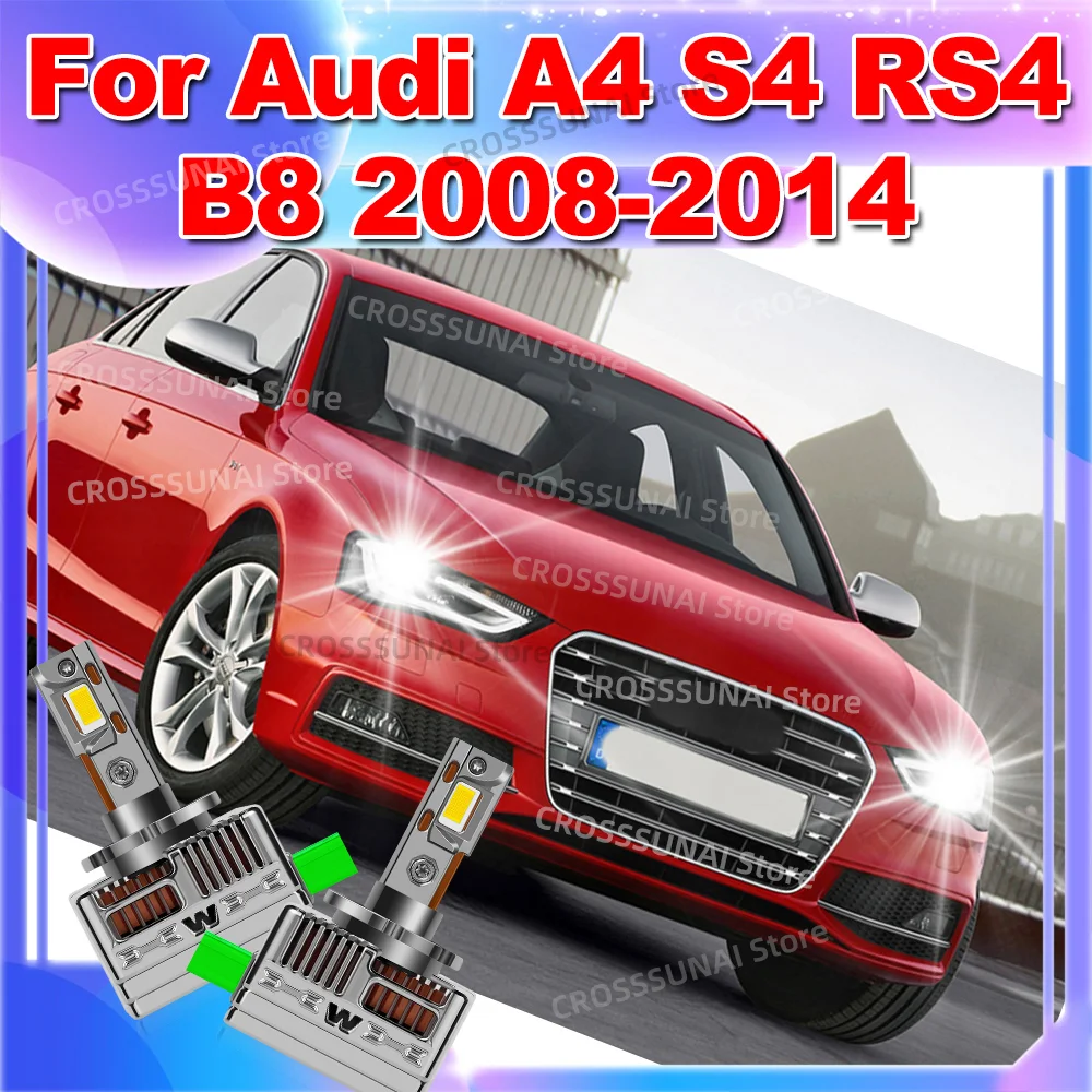 

2Pcs LED 50000LM Headlight Bulbs Canbus Car Light Plug and Play for Audi A4 S4 RS4 B8 2008 2009 2010 2011 2012 2013 2014