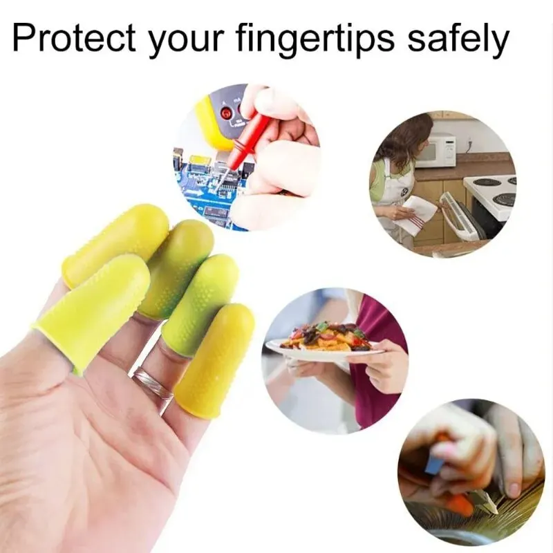 3pcs Silicone Finger Protector Sleeve Cover Anti-cut Heat Resistant Finger Sleeves Great Cooking Kitchen Tools