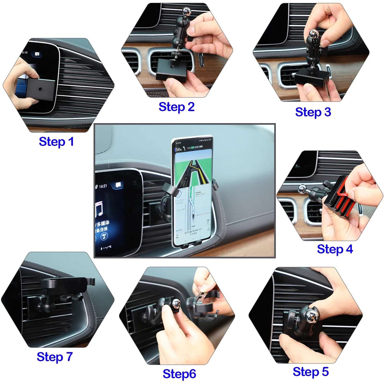 For Mercedes Benz GLE GLS W167 X167 2020-2023 ABS Car Mobile Phone Holder Phone Holder GPS Navigation Bracket Car Accessories