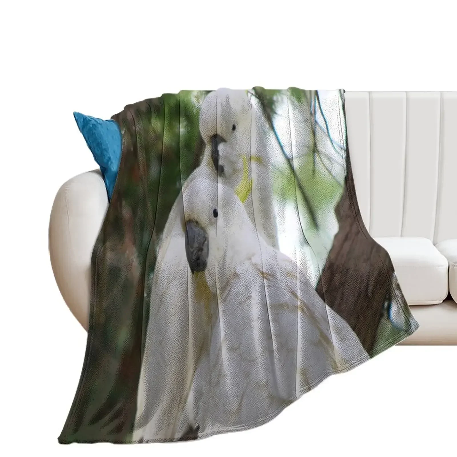 

Sulphur Crested Cockatoos in Sydney Throw Blanket Beautifuls blankets ands christmas gifts Hair Blankets