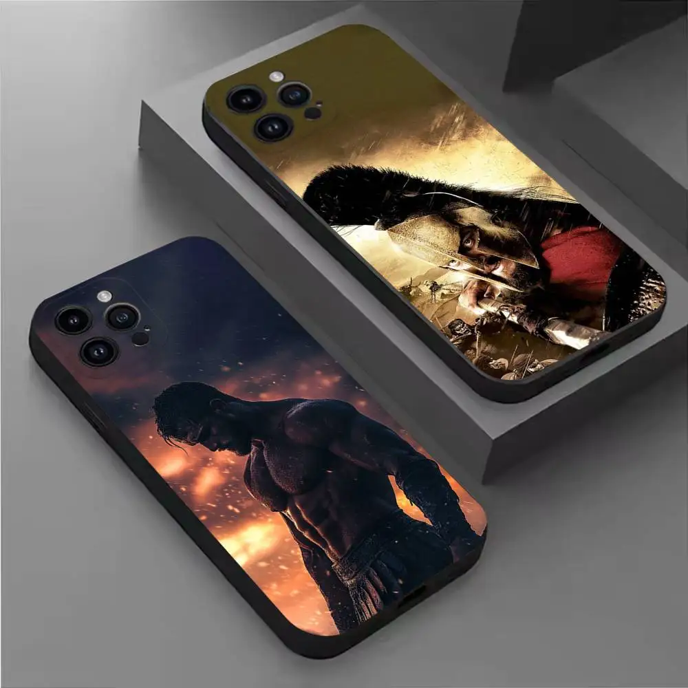 

S-Spartan 300 Warrior movie Phone Case For iPhone17,16,15,14,13,12,11 Plus,Pro Max,XS,X,XR,SE,Mini,8,7,Soft Silicone Black Cover