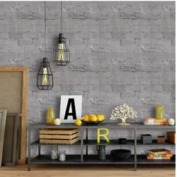 PVC Grau Ziegel Stein Selbst-Adhesive Wallpaper Rollen Hintergrund Wohnzimmer Schlafzimmer Selbst-adhesive für Möbel Wand Aufkleber Dekor