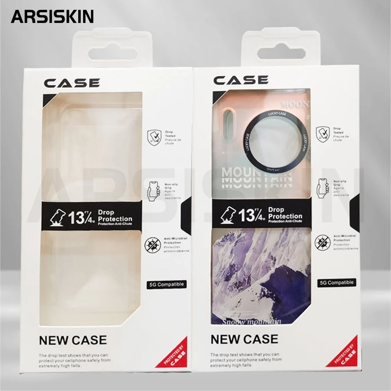 

100pcs Phone Case Packaging Box 4-7inch Universal White Cardboard Box For iPhone 17 15 16 Pro Max Case S25 Ultra Phone Cover Box