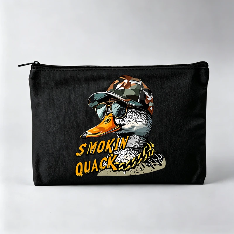 Women's Animal Graphic Makeup Bag with Camouflage Hat Design, Urban Style Cosmetic Pouch for Daily Use