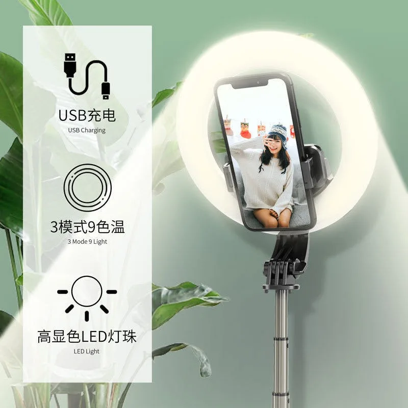 Wholesale Selfie Poles From Manufacturers, 5-inch Fill Light, Selfie Poles, Tripods, Horizontal and Vertical Selfie Poles, Live