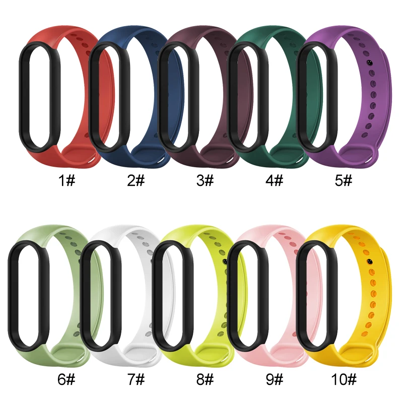Strap for Mi Band 5 6 Soft Silicone Replacement Sport Wristband for Xiaomi Mi Band 5 6 Watch Band Accessories for Women Men