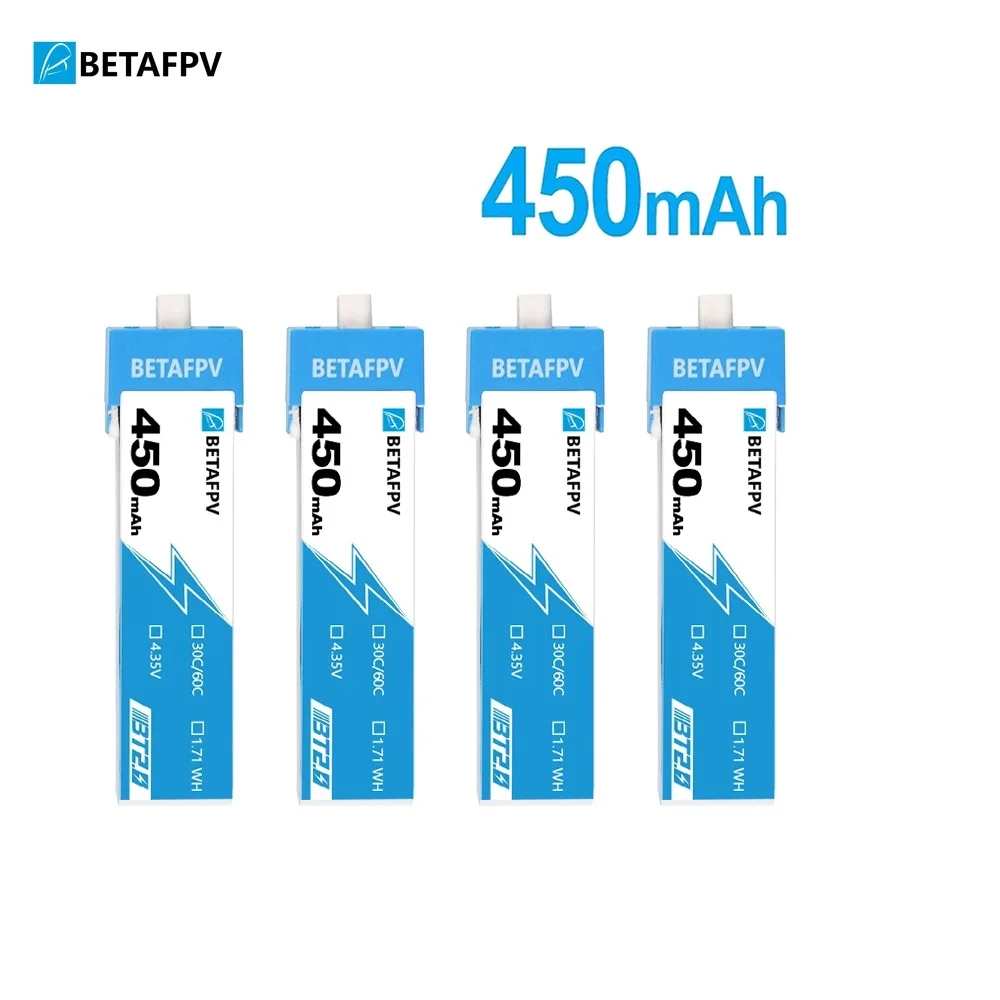 BETAFPV Ceuts FPV 키트 레이싱 드론용 배터리, 오리지널 4.35V 30C FPV Lipo BT2.0 커넥터, BT2.0, 550mAh, 450mAh, 1S